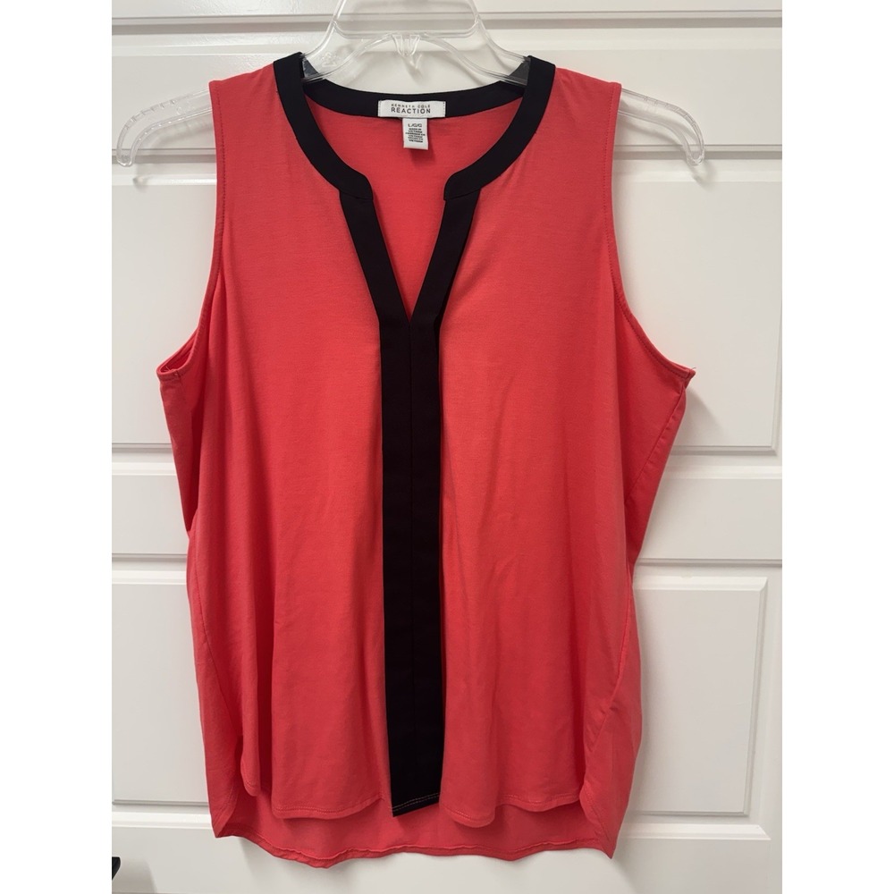 Latge Women's Kenneth Cole Reaction Top Blouse Sleeveless Vneck Stretchy A4